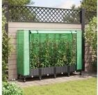 vidaXL Hochbeet vidaXL Gartenplanter mit Gew&auml;chshausabdeckung und R&auml;dern 4...