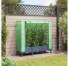 vidaXL Hochbeet vidaXL Gartenplanter mit Gew&auml;chshausabdeckung und R&auml;dern 3...