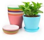 LuxusKollektion Blumentopf Pflanztopf Kunststoff Set 8 St&uuml;ck Untersetzer...