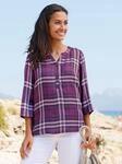 Karobluse CASUAL LOOKS, Damen, Gr. 36, lila (violett, jeansblau, kariert), 100%