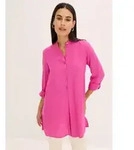bonprix Longbluse gerade Passform, mit langem Arm, aus Viskose, mit Stehkragen...