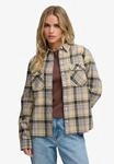 Karobluse SUPERDRY "LUMBERJACK CHECK FLANNEL SHIRT", Damen, Gr. XS, beige (eden check