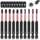 LuxusKollektion Bit-Set Bitsatz 75mm S2 Sechskantschaft Akkuschrauber 10tlg PH...
