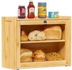LuxusKollektion Brotkasten Brotkasten Bambus Bel&uuml;ftung 2 Regale Sichtfenster
