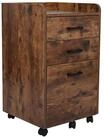 BEGRYF Rollcontainer Rustikalbraun 40 x 42 x 72 cm, 3 Schubladen, mit Rollen