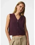 pieces Strickweste PCSALLY SL V-NECK KNIT VEST NOOS BC Materialmix rot XL (42)