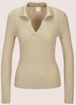 Longpullover MADELEINE "Strickpullover Glanzpullover mit Polokragen", Damen, Gr. 48,
