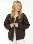 Zwillingsherz Strickjacke "ZH" mit Rei&szlig;verschluss, Eingriffstaschen, Logopatch,