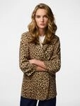 Blusenblazer PIECES "PCBOSELLA 3/4 PRINTED BLAZER NOOS", Damen, Gr. M, braun (natural