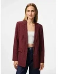 pieces Kurzblazer PCBossy (1-tlg) Plain/ohne Details rot XL (42)