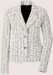 Jackenblazer MADELEINE "Blazer Tweed-Blazer mit Reverskragen", Damen, Gr. 38, schwarz