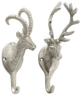 BOLTZE GRUPPE Wandhaken Garderobenhaken Ali Hirsch Gams Metall H-18 cm 2er Set