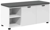vidaXL Truhenbank vidaXL Flurbank mit Kissen mit Regal mit T&uuml;r Wei&szlig; 100 x 38...