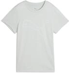 Trainingsshirt PUMA "W TAD ESSENTIAL HEATHER LOGO TEE", Damen, Gr. S, grau (crme de