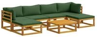 vidaXL Gartenlounge-Set Sofa-Set 7 stk. Natur Massivholz, (7-tlg)