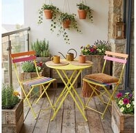 Harms Import Gartentisch, 3er Set Klapptisch Klappstuhl Gartentisch Gartenm&ouml;bel