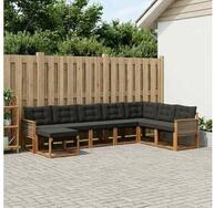 vidaXL Gartenlounge-Set vidaXL Outdoor-Sofagarnitur 8 stk. Nat&uuml;rlich und...