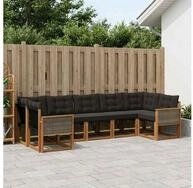 vidaXL Gartenlounge-Set vidaXL Outdoor-Sofagarnitur 7 stk. Nat&uuml;rlich und...