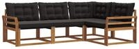 vidaXL Gartenlounge-Set Outdoor-Sofagarnitur 4 stk. Nat&uuml;rlich und Schwarz,...