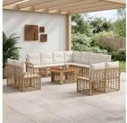 vidaXL Gartenlounge-Set vidaXL Gartensofa-set 12 stk. Nat&uuml;rlich und Cremwei&szlig;