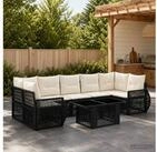 vidaXL Gartenlounge-Set vidaXL Gartensofa-set 8 stk. Schwarz und Cremewei&szlig;