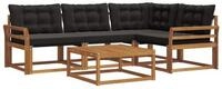 vidaXL Gartenlounge-Set Outdoor-Sofagarnitur 5 stk. Nat&uuml;rlich und Schwarz,...