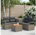 vidaXL Gartenlounge-Set vidaXL Sofa Set 6 stk. Grau und Dunkelgrau Polyrattan...