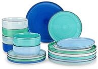 LuxusKollektion Kombiservice 18tlg Bonita Tafelservice Steinzeug Blau, 6...