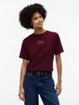 Tommy Hilfiger Kurzarmshirt GOLD SCRIPT MDRN C-NK S/S TEE Baumwolle