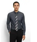 OLYMP Langarmhemd Level 5 Businesshemd, body fit, Royal-Kentkragen, unifarben grau 39
