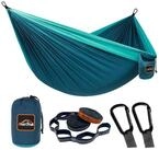 LuxusKollektion H&auml;ngematte H&auml;ngematte Camping Nylon Fallschirm Blue&dark Blue 300 x