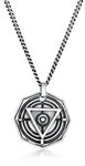 Kuzzoi Kette mit Anh&auml;nger Herren Achteck Dreieck Kreis Symbol 925 Silber,...