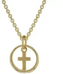 trendor Kette mit Anh&auml;nger 39485, Taufring mit Kreuz Gold 333 + vergoldete