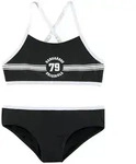 KangaROOS Bustier-Bikini Sporty mit sportlichem Frontdruck schwarz 158/164