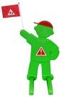 relaxdays Warnschild Warnfigur Kinder mit Fahne, (1 St), gr&uuml;n
