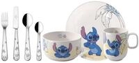 Villeroy & Boch Kindergeschirr-Set Disney Stitch, Edelstahl, Porzellan, 7-tlg.