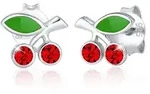 Paar Ohrstecker ELLI "Ohrringe Kinder Kirsche Glas Kristalle Rot 925 Sterling...