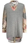 Desigual Blusenshirt 2-in-1 Hemd mit Muster: Langarm & &auml;rmelloser L