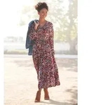 LASCANA Maxikleid mit Bl&uuml;mchenprint und V-Ausschnitt aus Viskose, locker...