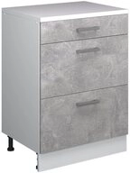 Vicco Kommode Rion, Beton, 60 x 81.6 cm ohne Schr&auml;ge mit 2 Schubladen