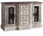 Massivmoebel24 Sideboard CASTLE-ANTIK Mango&nbsp;/&nbsp;Akazie Massivholz wei&szlig;...