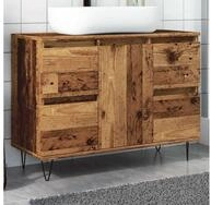vidaXL Badm&ouml;bel-Set vidaXL Badschrank Altholz-Optik 80x33x60 cm Holzwerkstoff