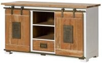 Massivmoebel24 Sideboard RAILWAY Mango Massivholz wei&szlig; (Massivholz montiert 54...