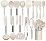 LuxusKollektion K&uuml;chenspachtel K&uuml;chenutensilien-Set 15-tlg Khaki Silikon