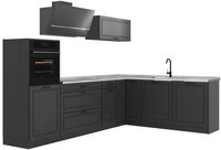 Vicco Winkelk&uuml;che R-Line, Anthrazit Landhaus/Anthrazit, 287 x cm Arbeitsplatte