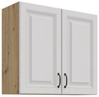 K&uuml;chen-Preisbombe H&auml;ngeschrank 80 cm K&uuml;che Stilo Weiss Eiche Artisan...