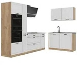 Vicco Winkelk&uuml;che R-Line, Wei&szlig; Landhaus/Goldkraft Eiche, 230 x 120 cm...