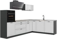 Vicco Winkelk&uuml;che R-Line, Wei&szlig; Landhaus/Anthrazit, 287 x cm Arbeitsplatte...