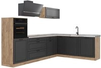 Vicco Winkelk&uuml;che R-Line, Anthrazit Landhaus/Goldkraft Eiche, 287 x cm...