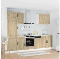 vidaXL H&auml;ngeschrank vidaXL 7-tlg. K&uuml;chenschrank-Set Kalmar Sonoma-Eiche